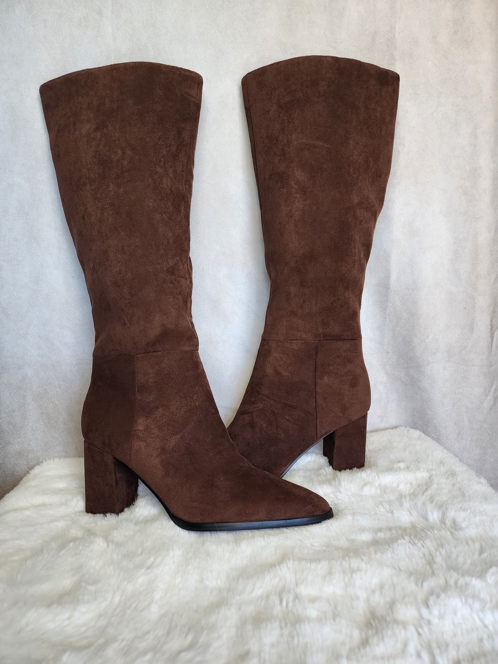 Topwalks Women's Knee High Boots Pointed Toe Chunky Block Heel Size 9.5